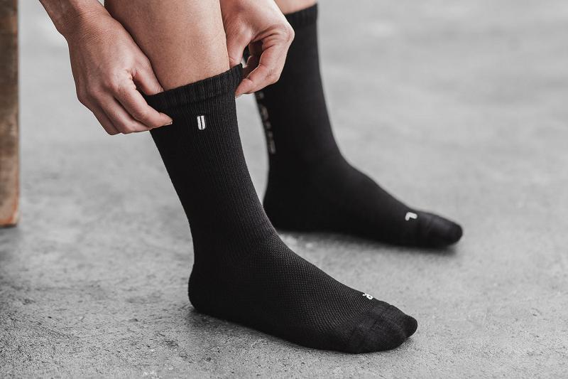 Black Nobull CREW (ALL LOVE) Men's Socks | CA K1644O